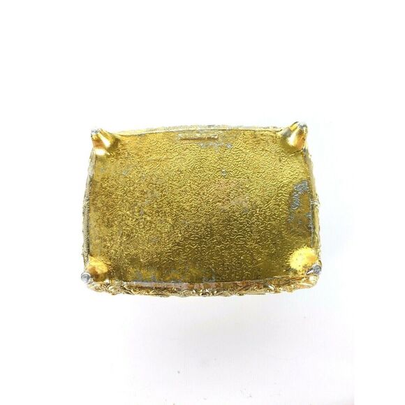 Vintage Sankyo Gold Filigree Musical Jewelry Open Work Trinket Box Made in Japan - Picture 9 of 11